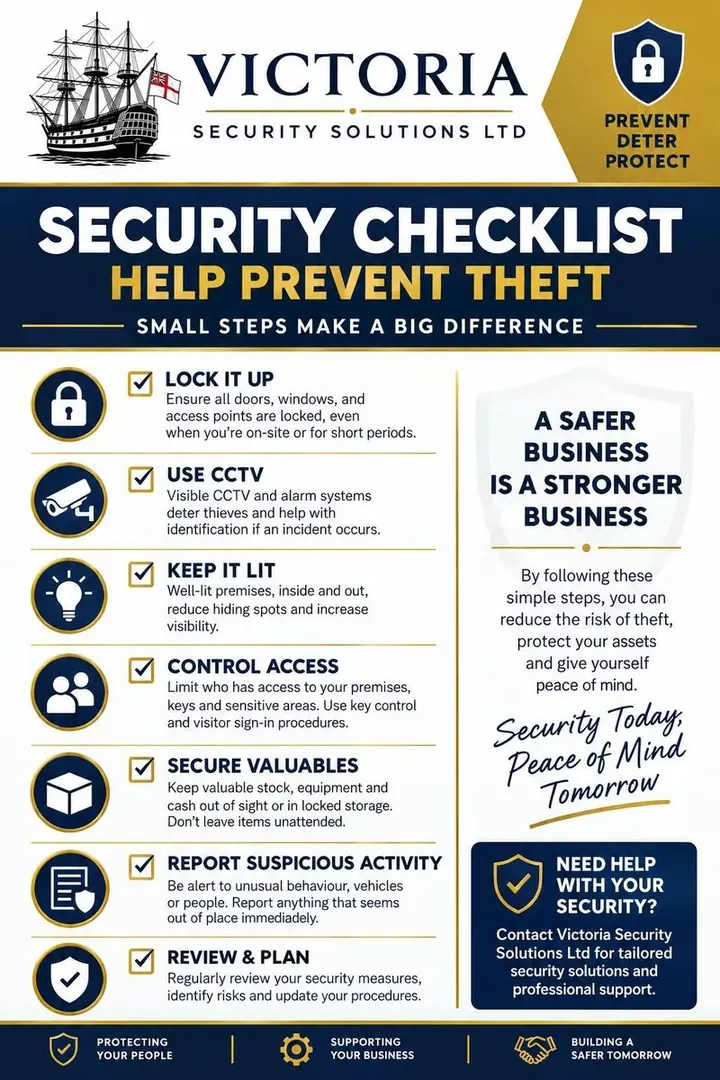 Victoria Security Solutions security checklist poster